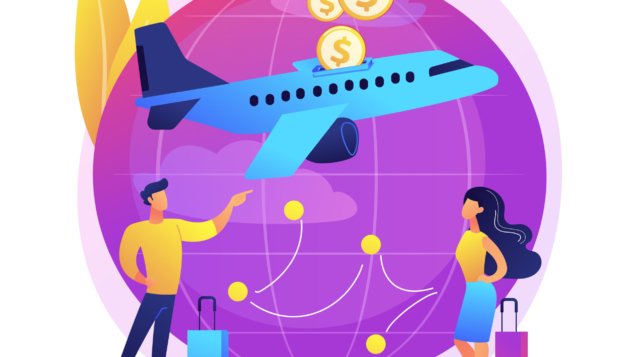 Low cost flights abstract concept vector illustration. Cheap tickets, airline flash sale, vacation planning, airport timetable, buy ticket online, domestic, international flight abstract metaphor.